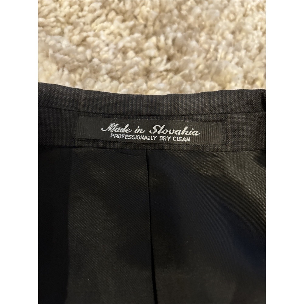 Vintage Johnny Bench MVP Collection Grey Striped Blazer Size 44R - Picture 3 of 7